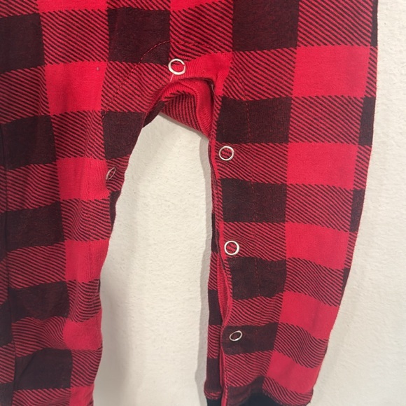 Lazy one Infant Bear Cheek Flapjacks Red Plaid PJ’s Size 18 Months Cotton EUC - Picture 5 of 6